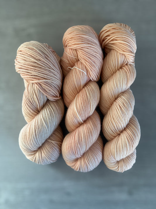 Apricot Clay Artisan Hand Dyed Merino Wool Yarn