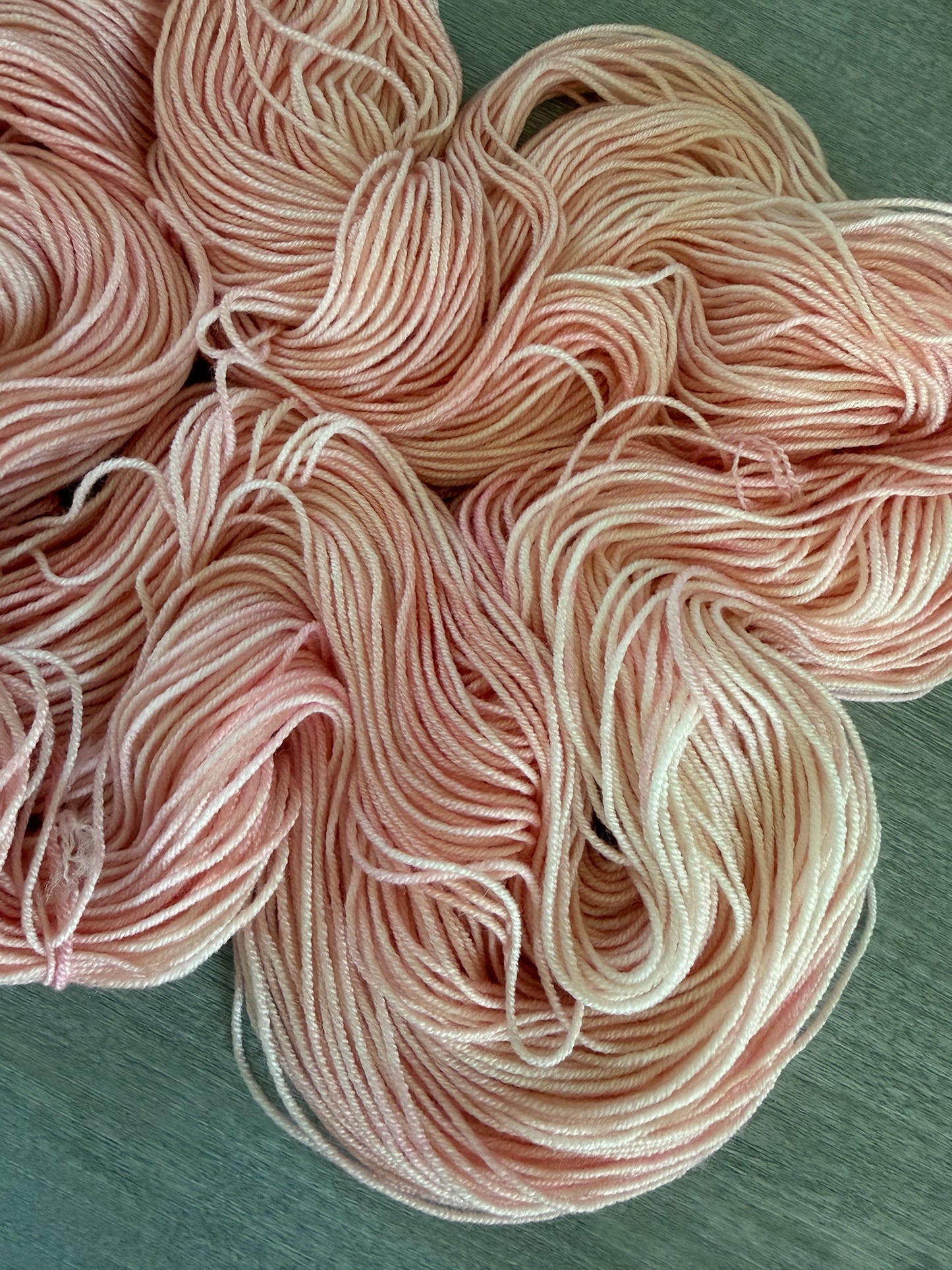 Blush Marbled Artisan Hand Dyed Merino Wool Yarn