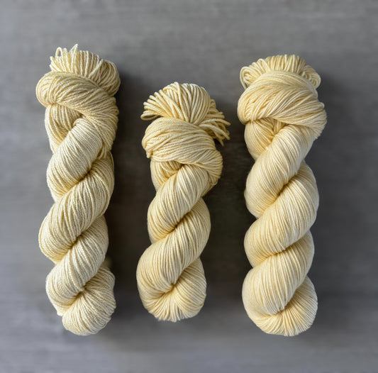 Butter Yellow Artisan Hand Dyed Merino Wool Yarn