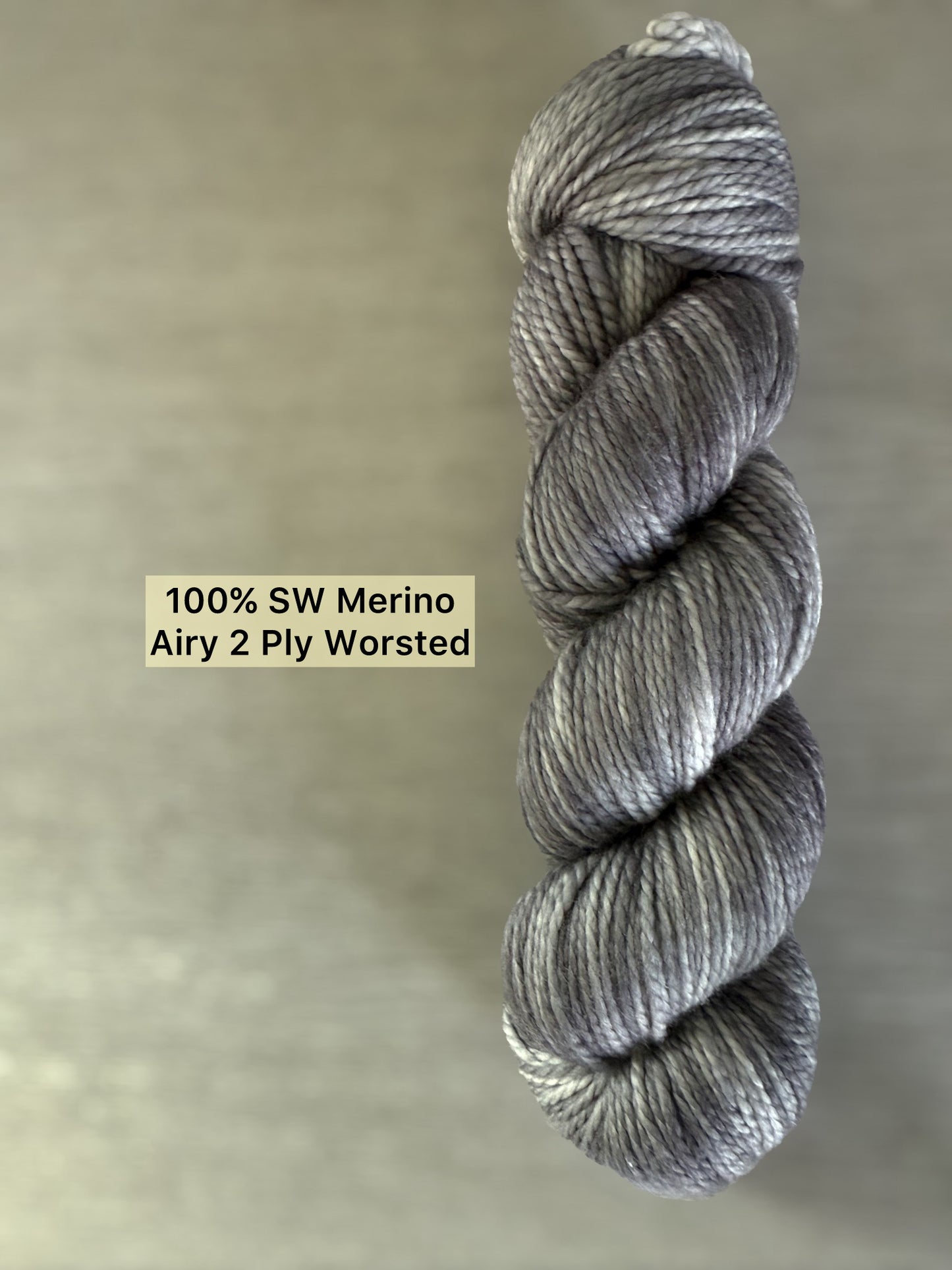 Chinchilla Gray Artisan Hand Dyed Merino Wool Yarn