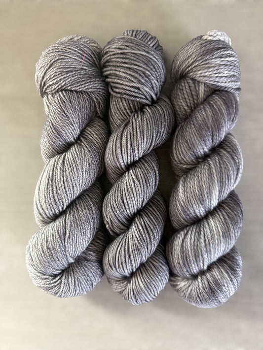 Chinchilla Gray Artisan Hand Dyed Merino Wool Yarn