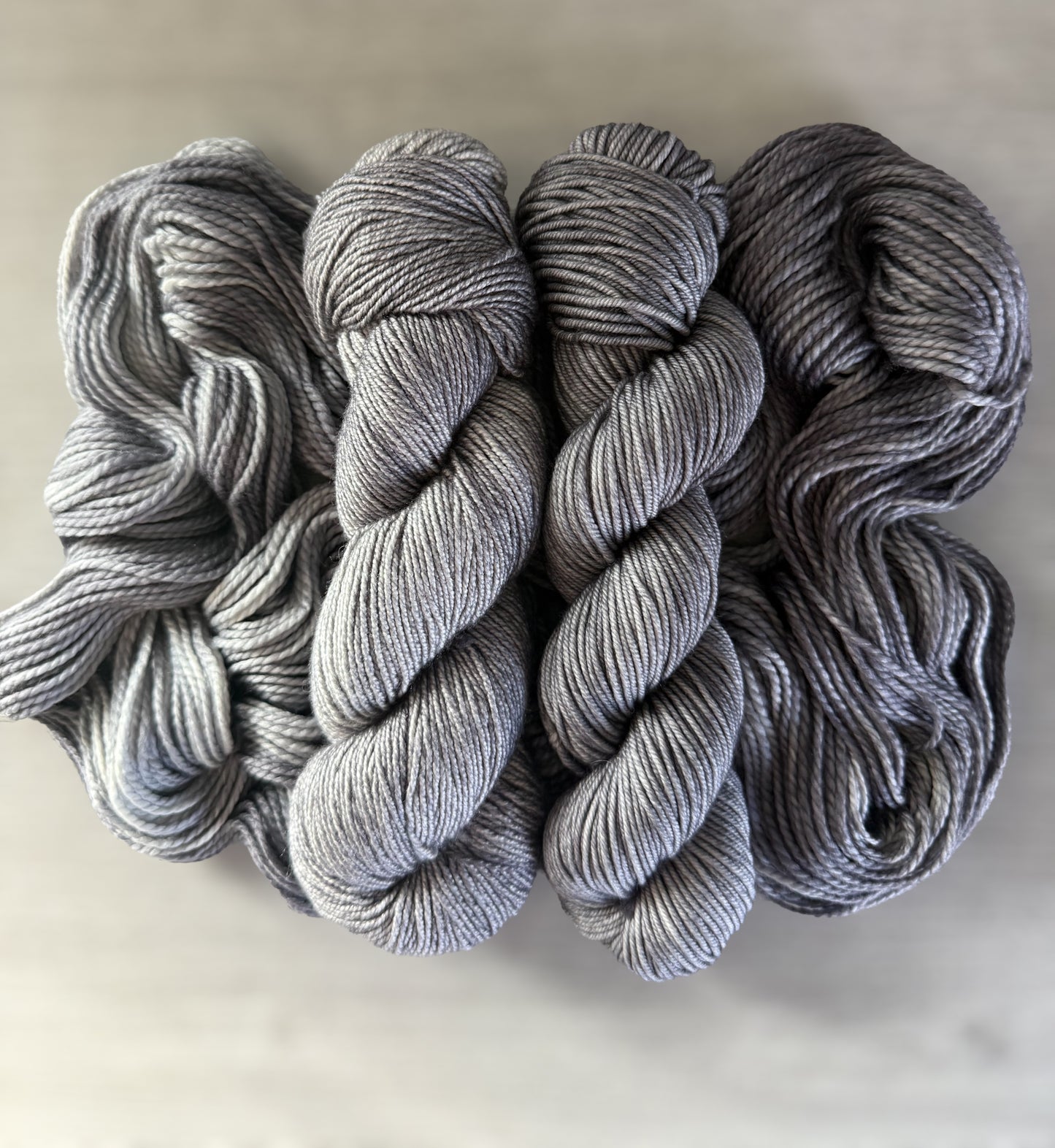 Chinchilla Gray Artisan Hand Dyed Merino Wool Yarn