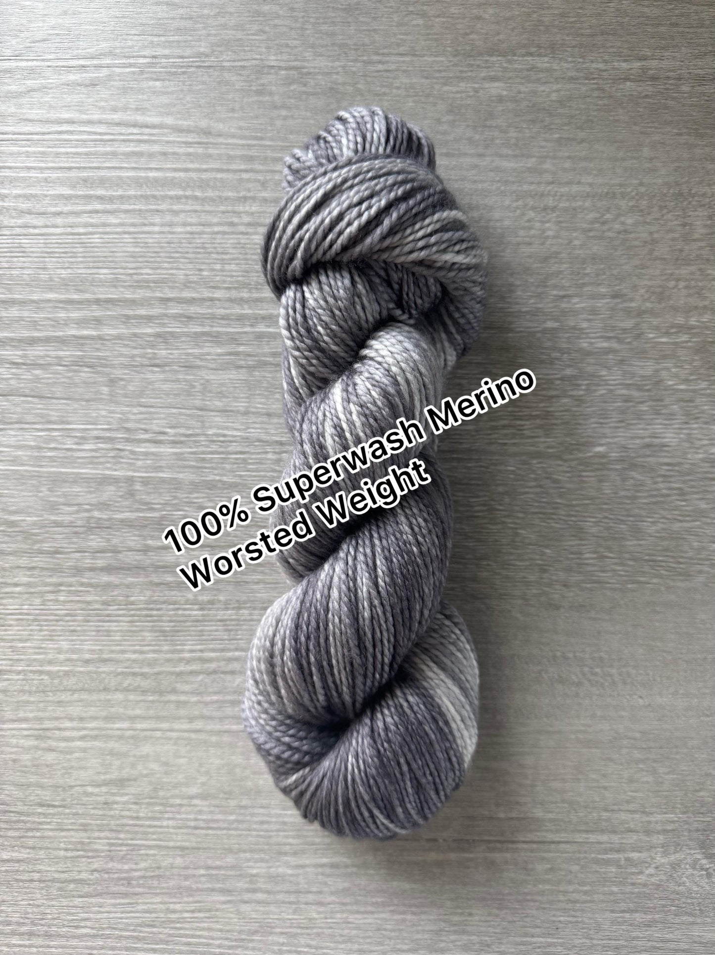 Chinchilla Gray Artisan Hand Dyed Merino Wool Yarn