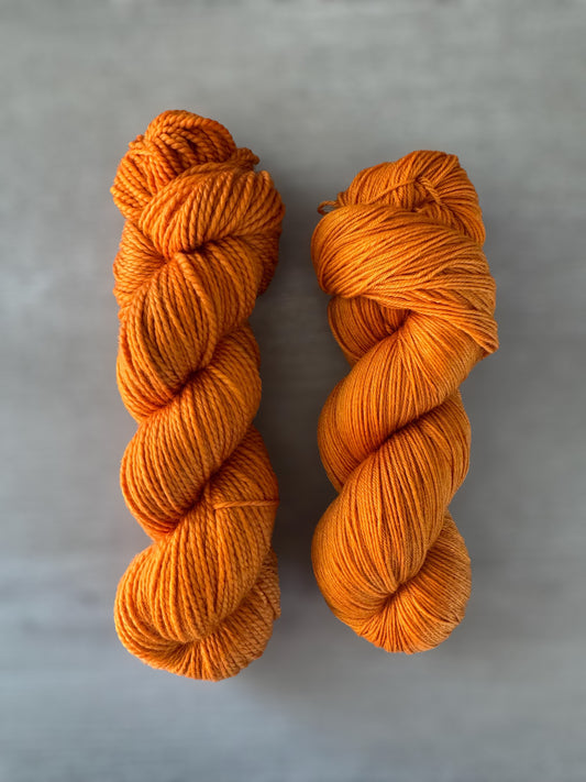 Dopamine Tangerine Artisan Hand Dyed Merino Wool