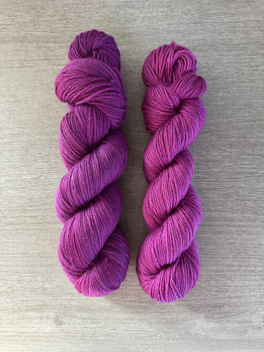 Electric Plum Artisan Hand Dyed Merino Wool Yarn