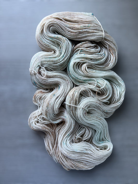 Fireside Frost Speckled Artisan Hand Dyed Merino Wool Yarn
