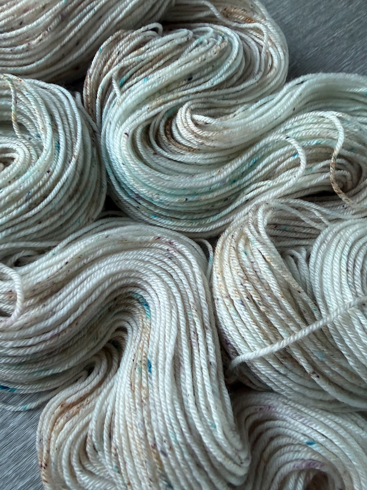 Fireside Frost Speckled Artisan Hand Dyed Merino Wool Yarn