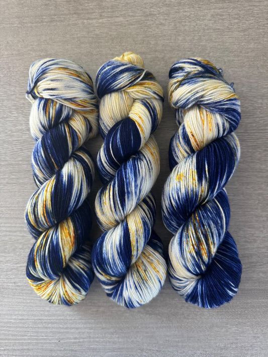My Favorite Blue Jeans Artisan Hand Dyed Merino Wool Yarn