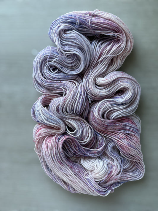 Keep Calm and Lilac On Speckled Hand Dyed Merino Wool Yarn