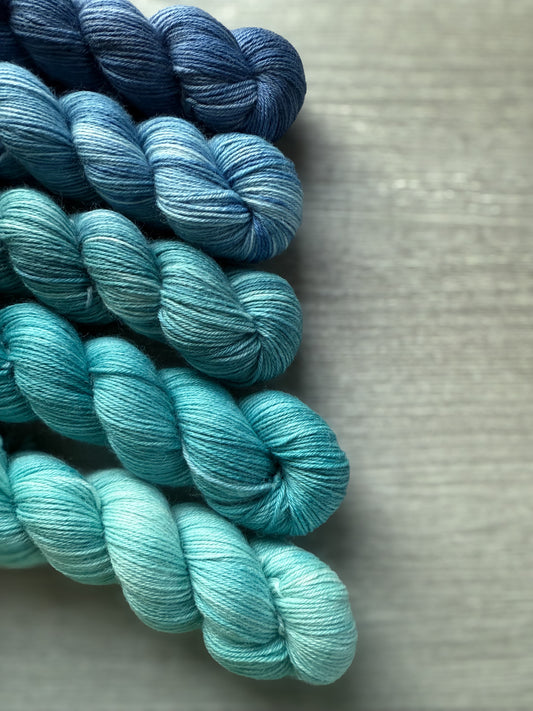 Like The Sea, Wild & Free Hand Dyed Yarn Mini Skein Set