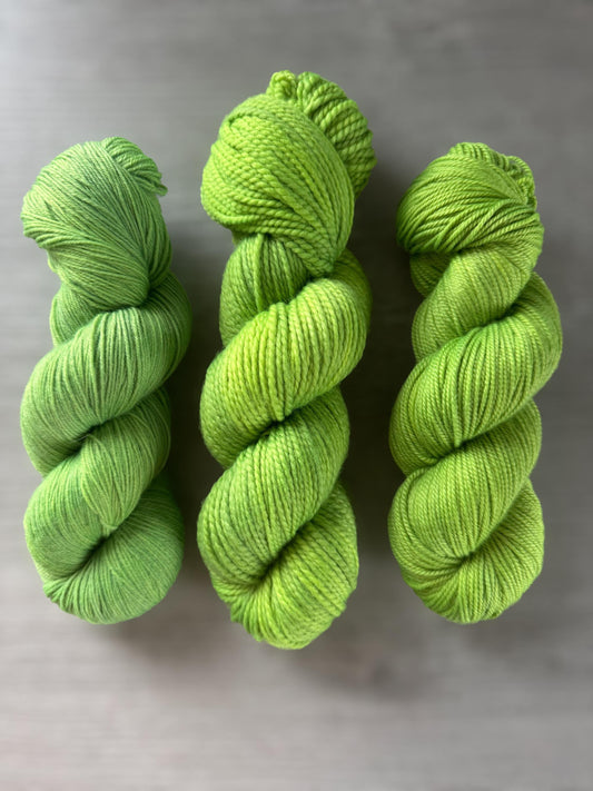 Lime Is Of The Essence Artisan Hand Dyed Merino Wool Yarn