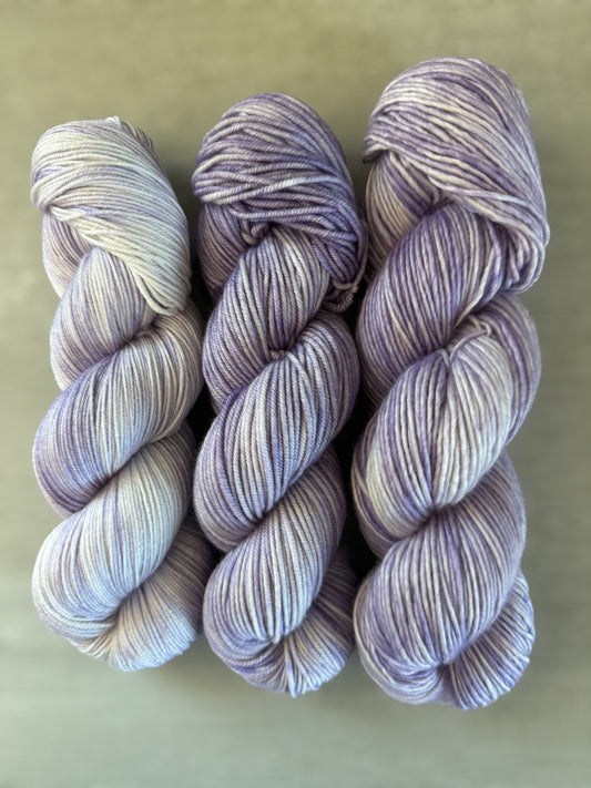Mauve Marbled Artisan Hand Dyed Merino Wool Yarn
