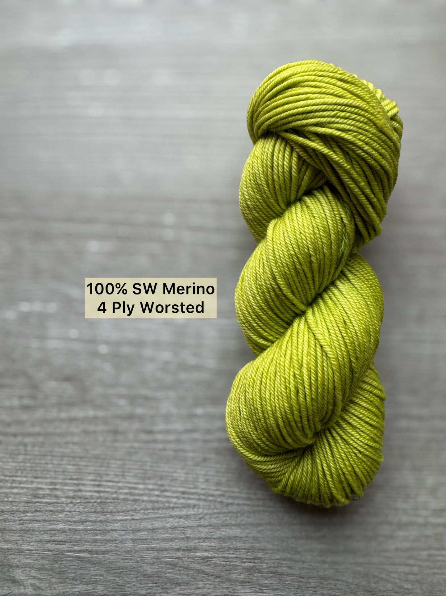 Pea Green With Envy Artisan Hand Dyed Merino Wool Yarn