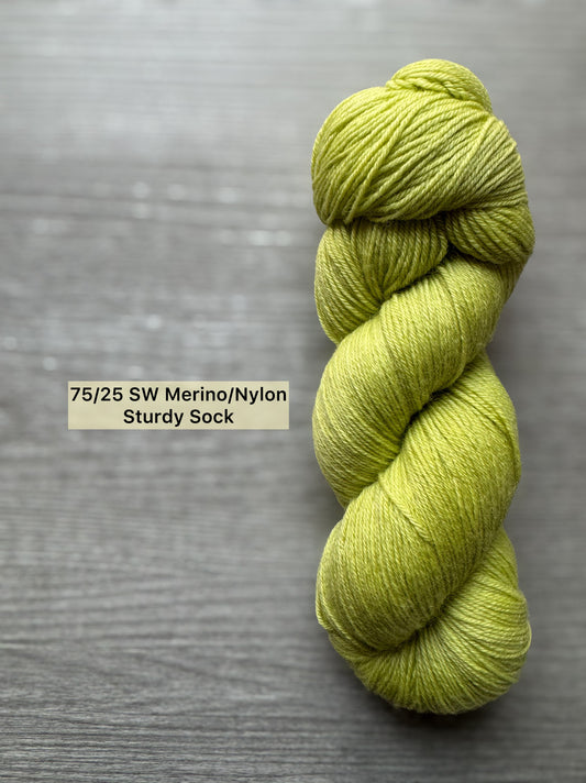 Pea Green With Envy Artisan Hand Dyed Merino Wool Yarn