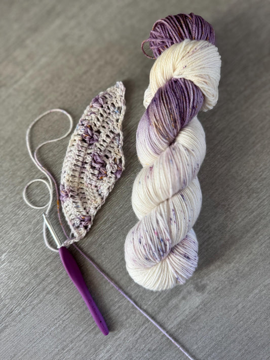 Spring Crocus In Snow Artisan Hand Dyed Yarn