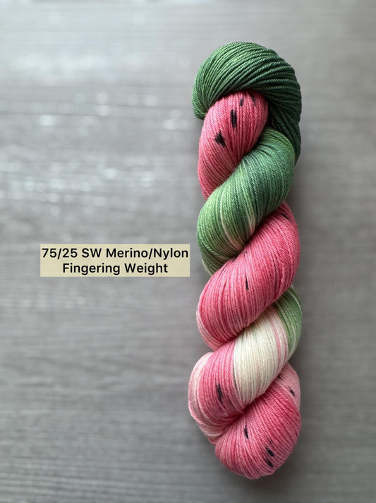 Watermelon Artisan Hand Dyed Merino Wool Yarn