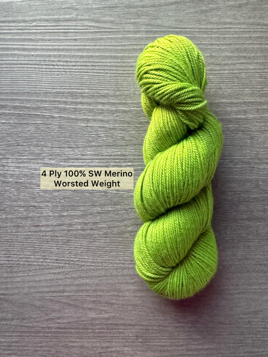 Lime Is Of The Essence Artisan Hand Dyed Merino Wool Yarn
