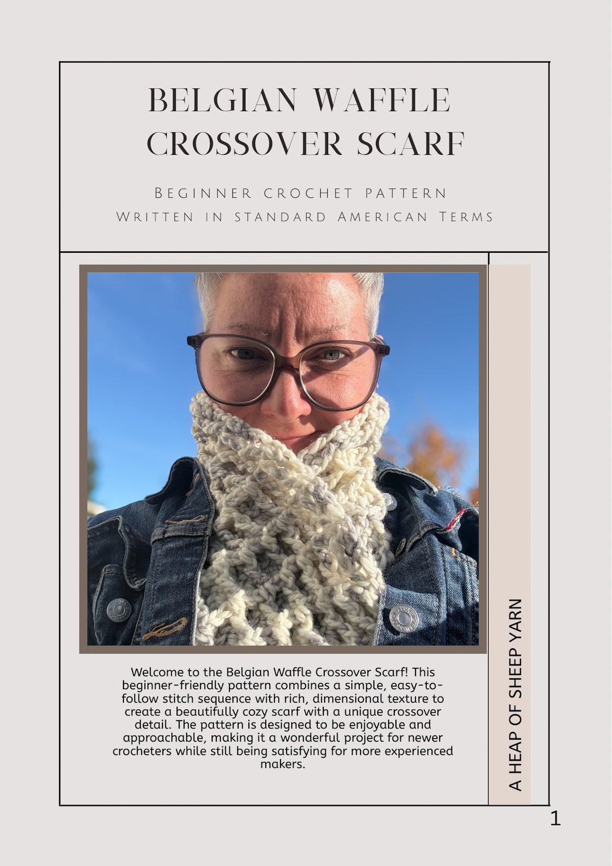 Belgian Waffle Scarf Crochet Pattern PDF