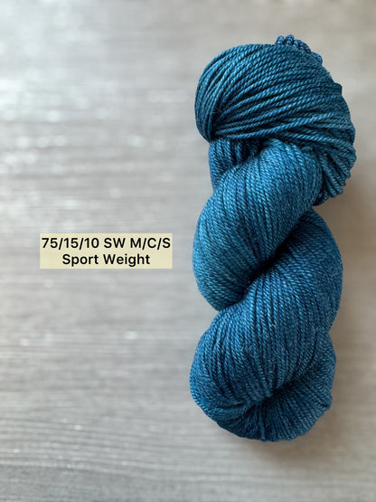 Bohemian Bluegrass Artisan Hand Dyed Merino Wool Yarn