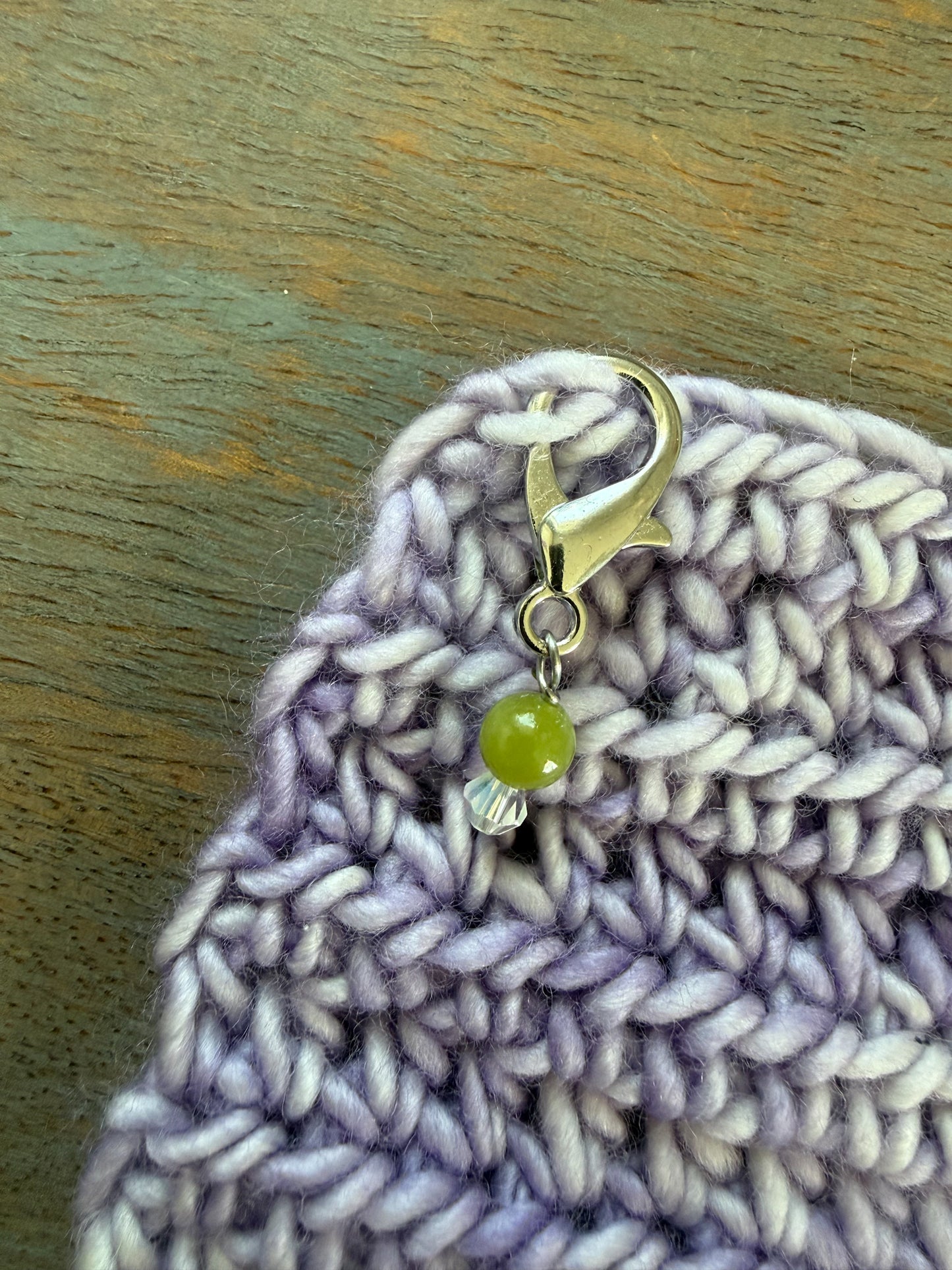 Jade Gemstone Locking Stitch Marker Set