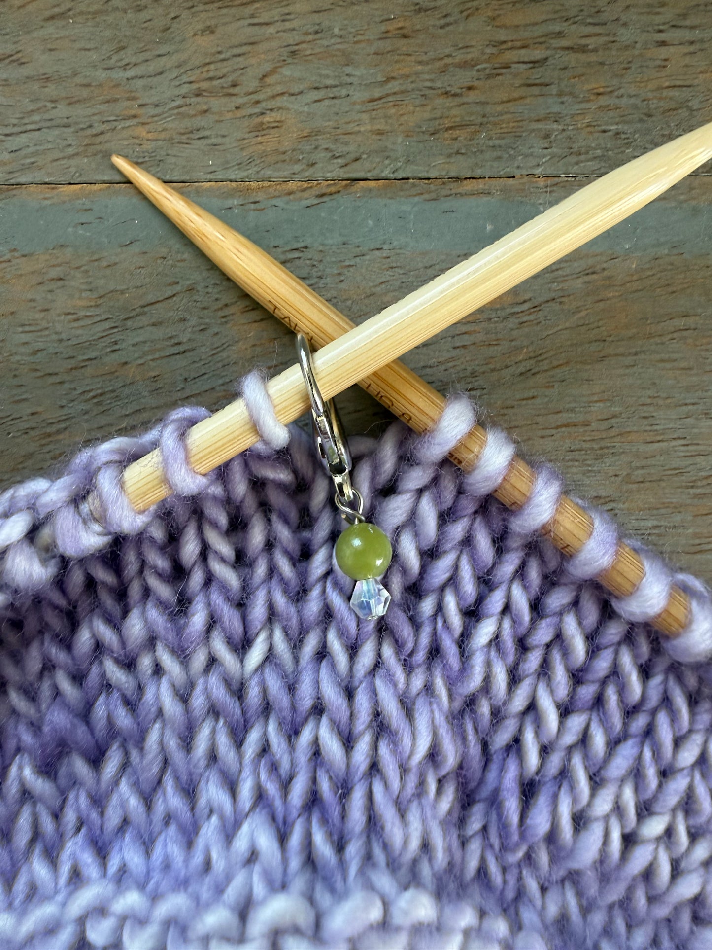 Jade Gemstone Locking Stitch Marker Set