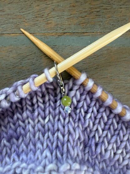 Jade Gemstone Locking Stitch Marker Set