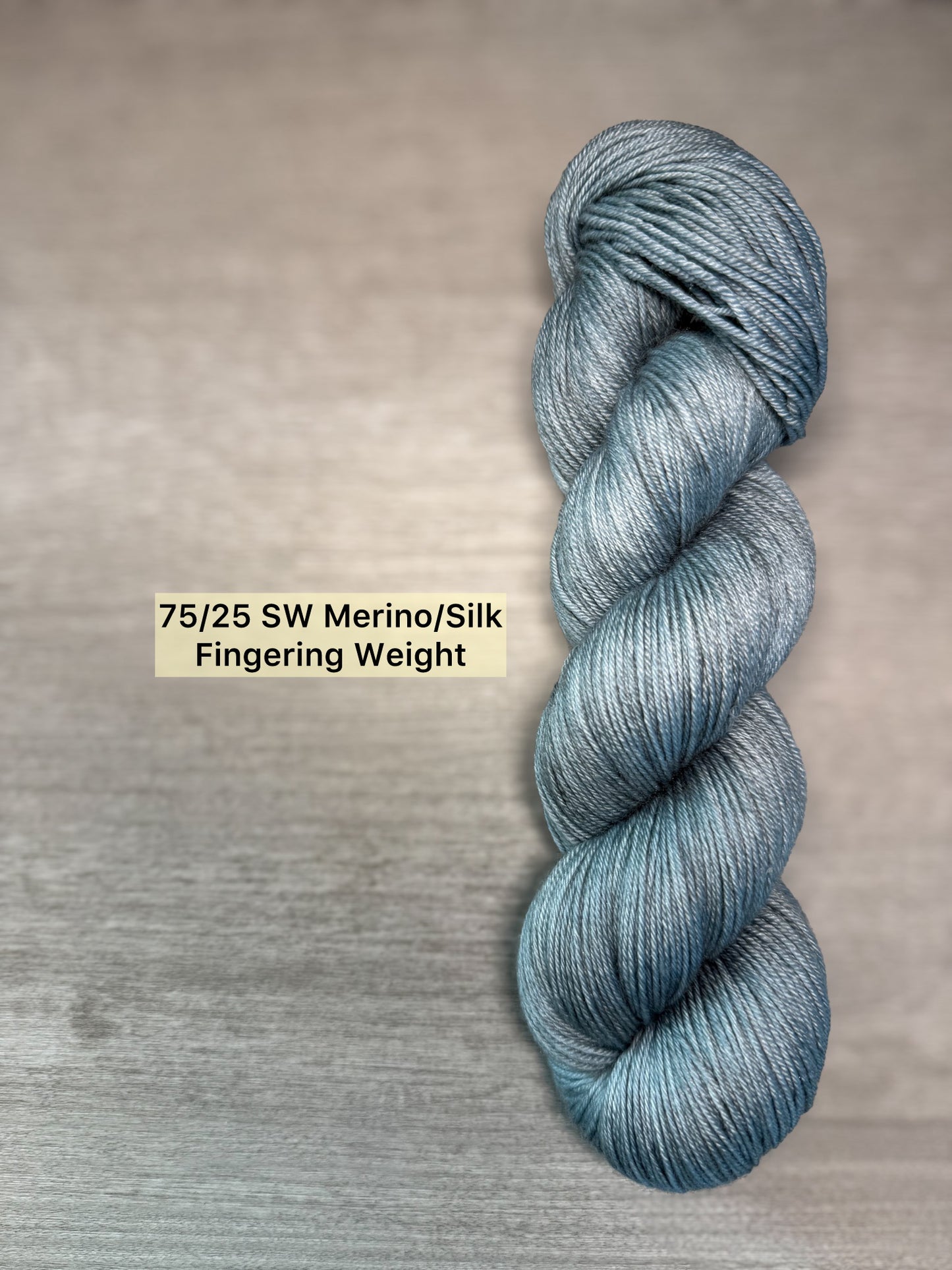 Stone Blue Artisan Hand Dyed Merino Wool Yarn