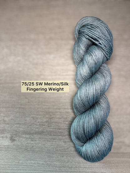 Stone Blue Artisan Hand Dyed Merino Wool Yarn