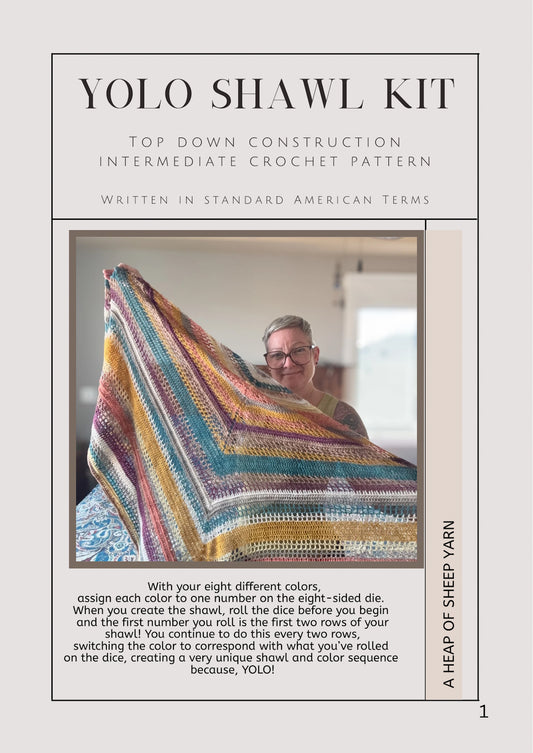 YOLO Shawl “Earthy” Pallet Yarn and PDF Pattern Kit