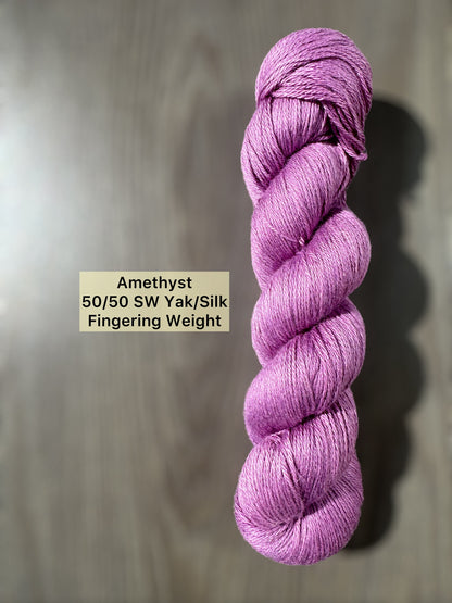 Yak and Silk Artisan Hand Dyed Light Fingering Weight Yarn
