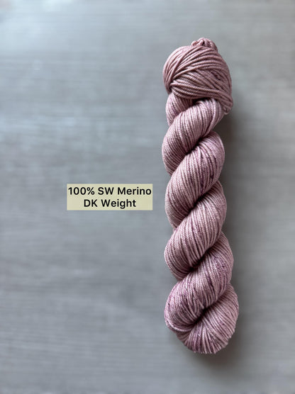 Antique Mauve Artisan Hand Dyed Merino Wool Yarn