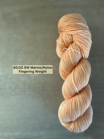 Apricot Clay Artisan Hand Dyed Merino Wool Yarn
