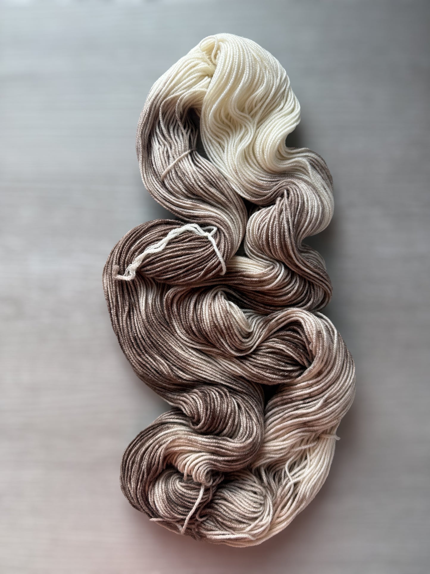 Barely There Brown Artisan Hand Dyed Merino Wool Yarn
