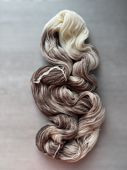 Barely There Brown Artisan Hand Dyed Merino Wool Yarn