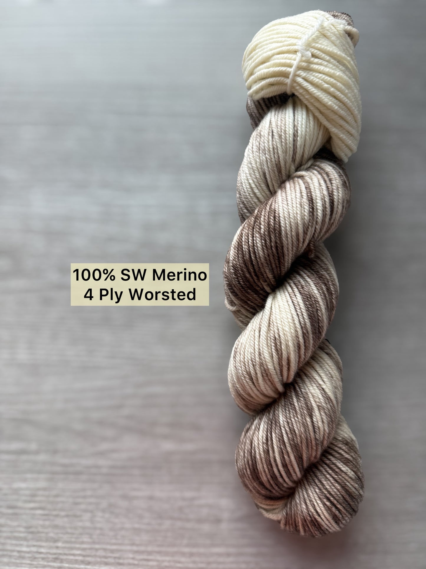 Barely There Brown Artisan Hand Dyed Merino Wool Yarn