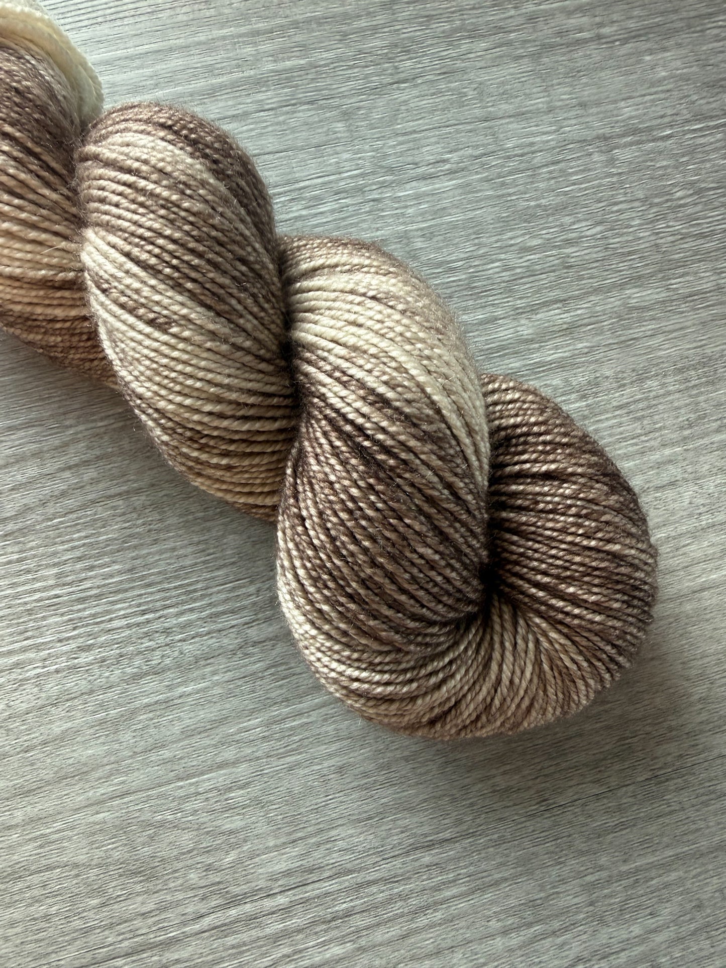 Barely There Brown Artisan Hand Dyed Merino Wool Yarn