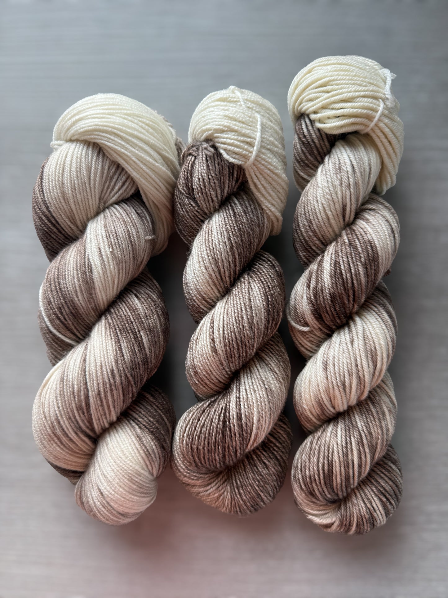Barely There Brown Artisan Hand Dyed Merino Wool Yarn