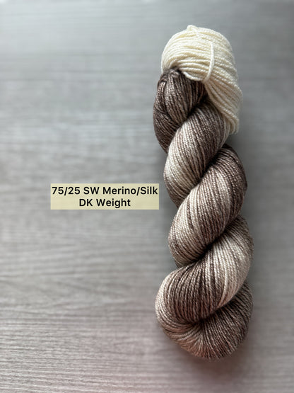 Barely There Brown Artisan Hand Dyed Merino Wool Yarn