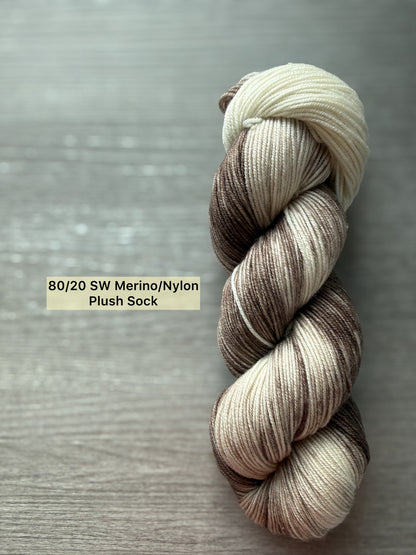 Barely There Brown Artisan Hand Dyed Merino Wool Yarn