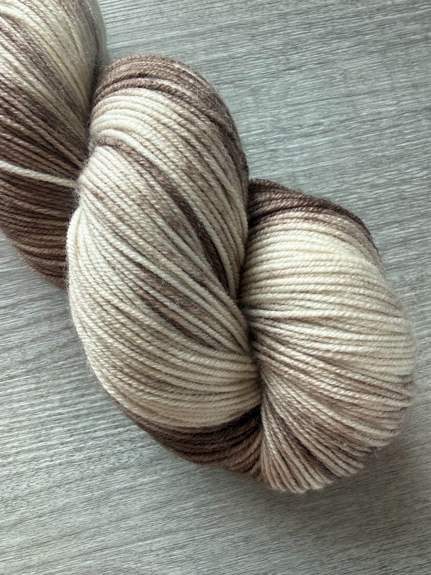 Barely There Brown Artisan Hand Dyed Merino Wool Yarn