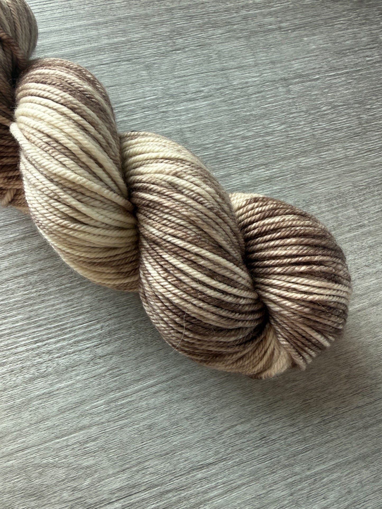 Barely There Brown Artisan Hand Dyed Merino Wool Yarn