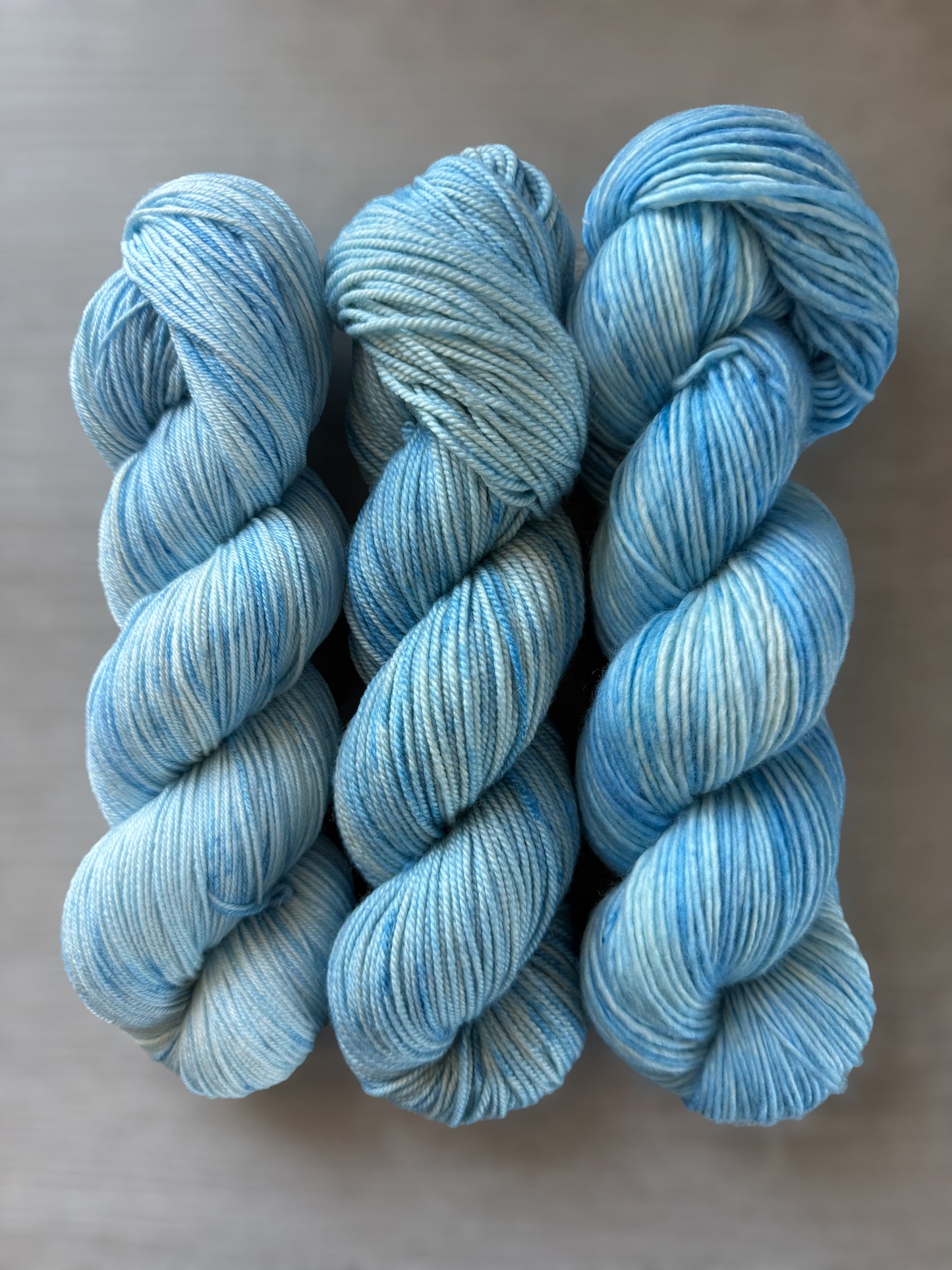 Blue Sky Marbled Artisan Hand Dyed Merino Wool Yarn
