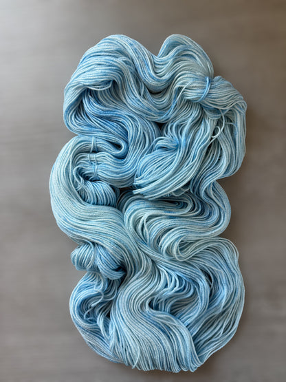 Blue Sky Marbled Artisan Hand Dyed Merino Wool Yarn