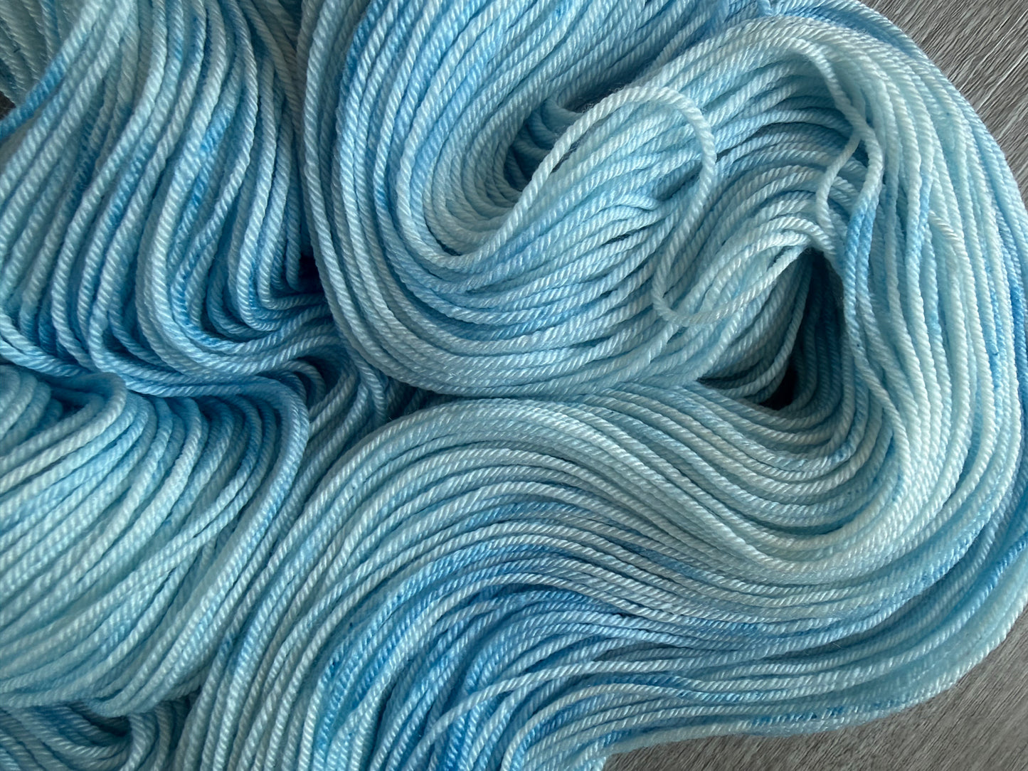 Blue Sky Marbled Artisan Hand Dyed Merino Wool Yarn