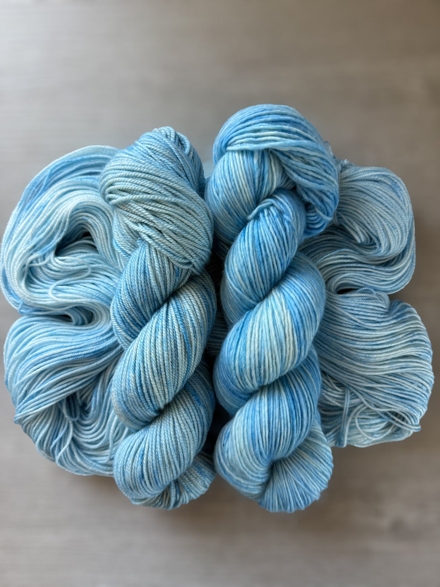 Blue Sky Marbled Artisan Hand Dyed Merino Wool Yarn