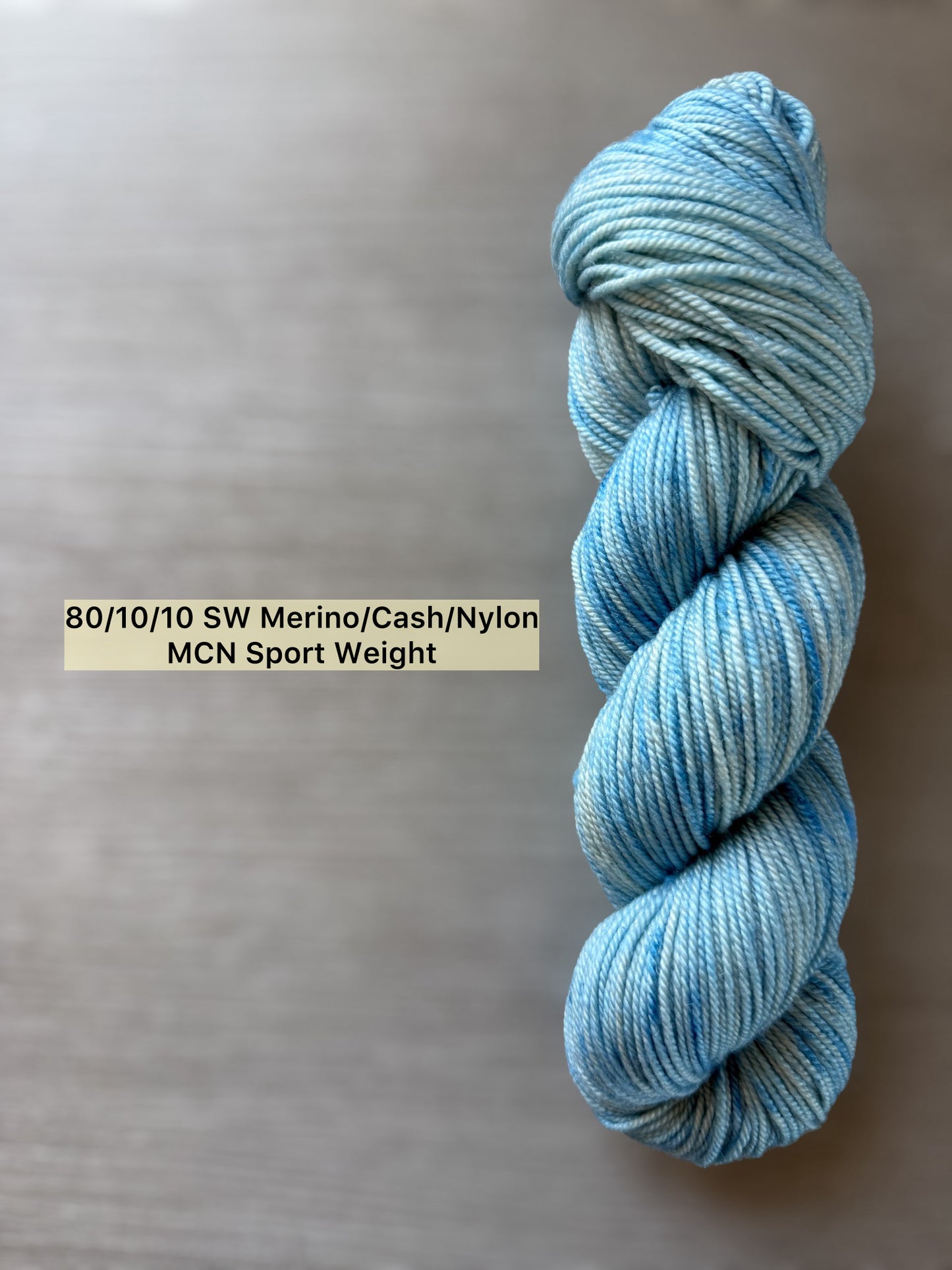 Blue Sky Marbled Artisan Hand Dyed Merino Wool Yarn