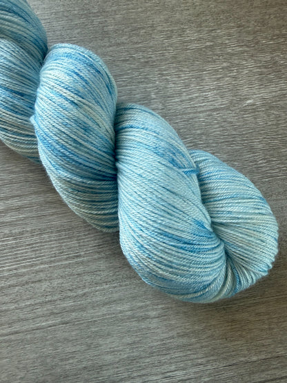 Blue Sky Marbled Artisan Hand Dyed Merino Wool Yarn