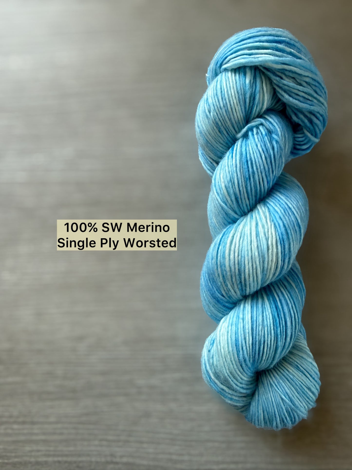 Blue Sky Marbled Artisan Hand Dyed Merino Wool Yarn
