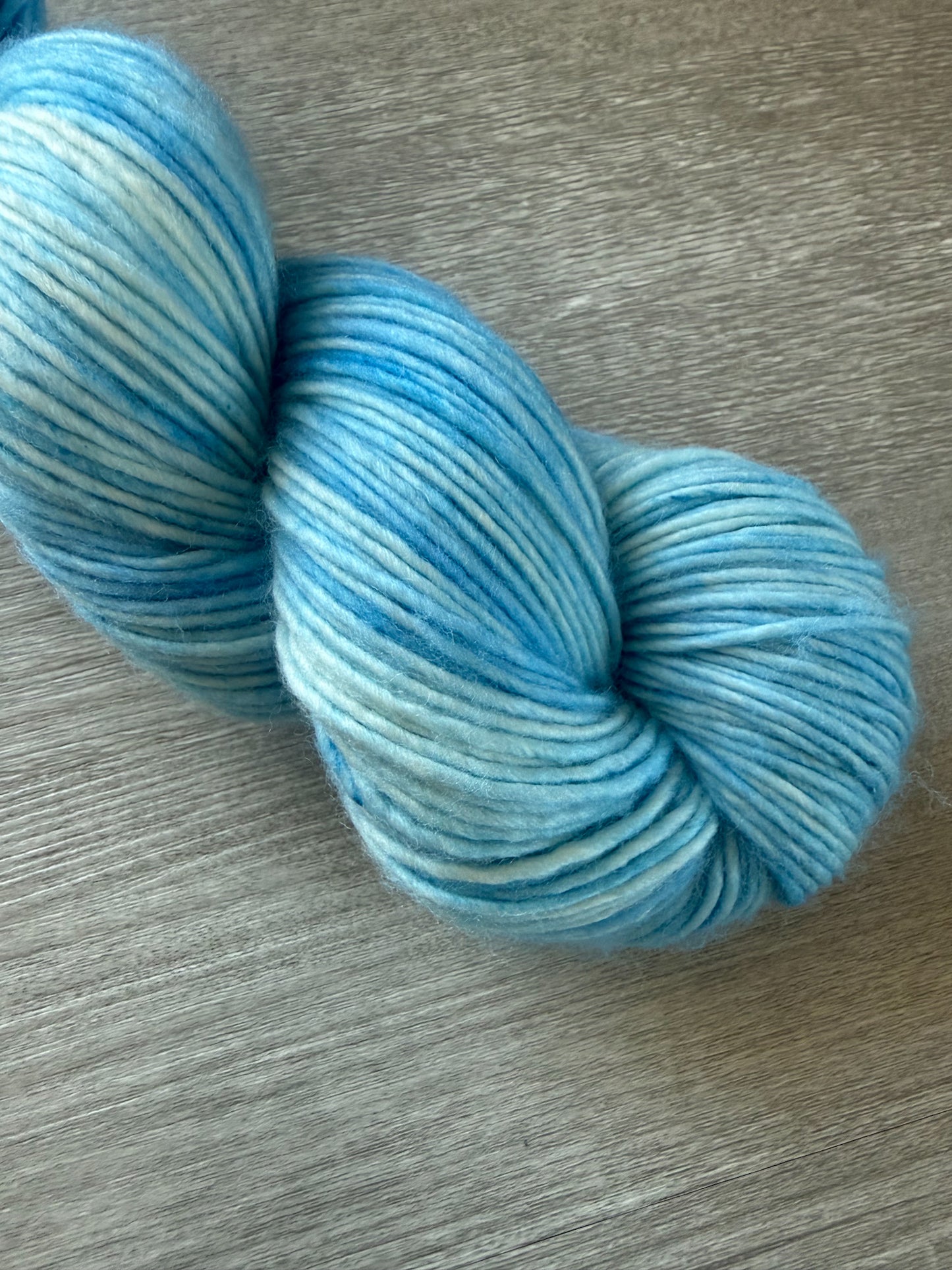 Blue Sky Marbled Artisan Hand Dyed Merino Wool Yarn