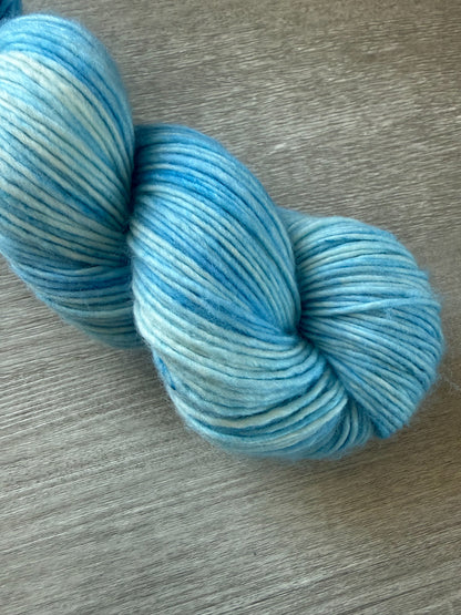 Blue Sky Marbled Artisan Hand Dyed Merino Wool Yarn